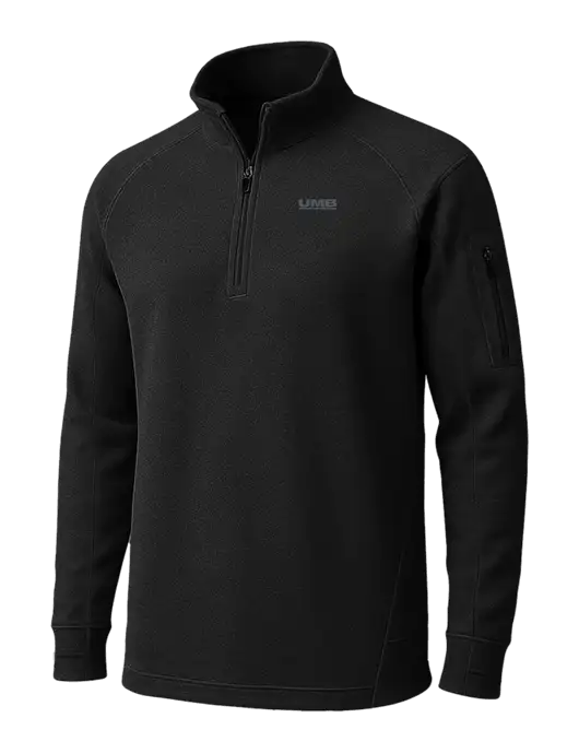 Black Tech Fleece 1/4 Zip Pullover w/UMB Logo