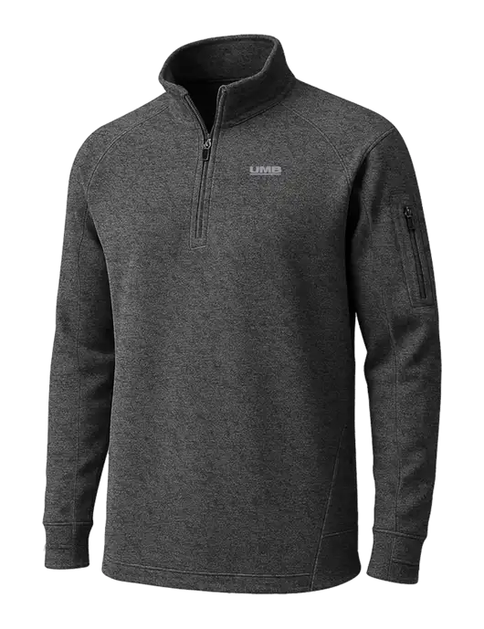 Graphite Heather Tech Fleece 1/4 Zip Pullover w/UMB Logo