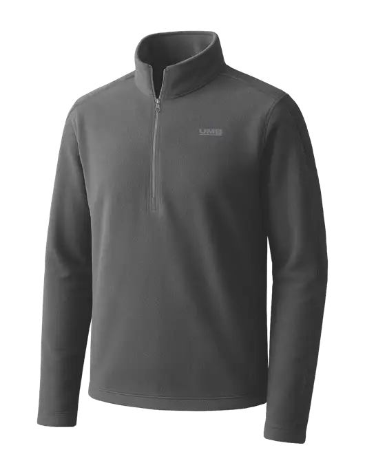 Medium Grey Microfleece 1/2 Zip Pullover w/UMB Logo
