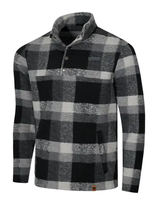 Russell Outdoors Black/White Plaid Basin Snap Pullover w/UMB Logo