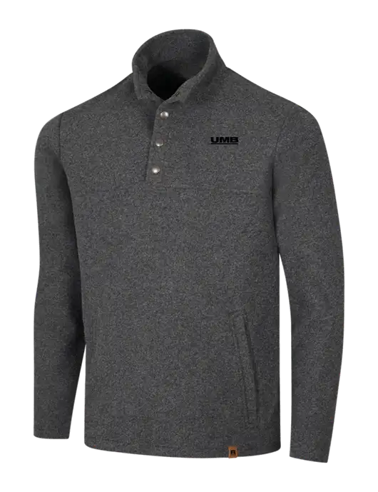 Russell Outdoors Dark Grey Heather Basin Snap Pullover w/UMB Logo