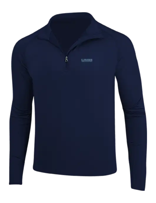 Navy Sport Wick Stretch 1/4 Zip Pullover w/UMB Logo