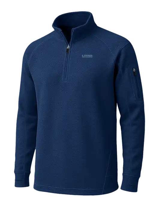 True Navy Tech Fleece 1/4 Zip Pullover w/UMB Logo