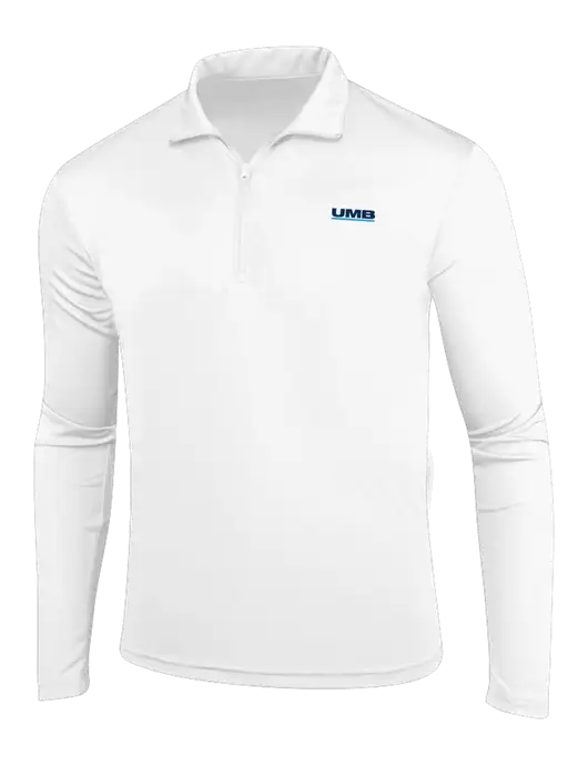 White PosiCharge Competitor 1/4 Zip Pullover w/UMB Logo