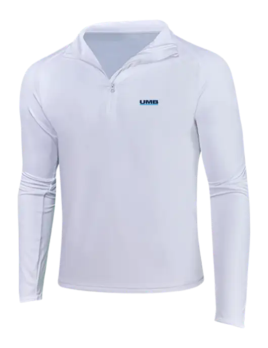 White Sport Wick Stretch 1/4 Zip Pullover w/UMB Logo