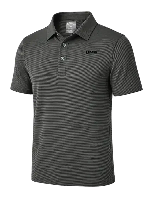 Callaway Black Fine Line Stripe Polo w/UMB Logo