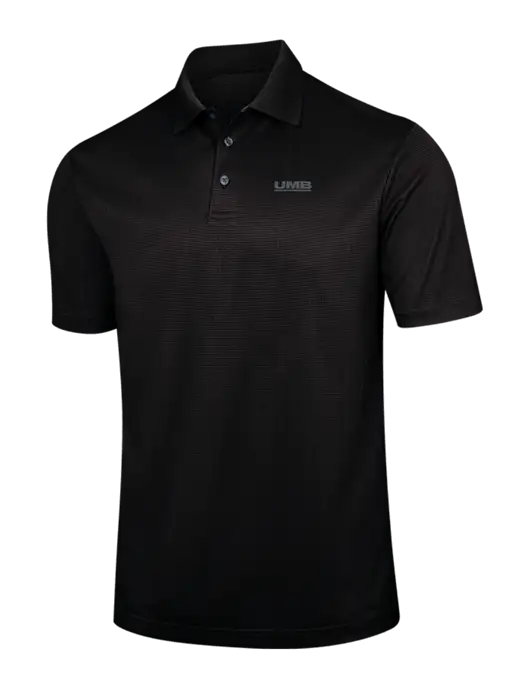 Black Performance Fine Jacquard Polo w/UMB Logo