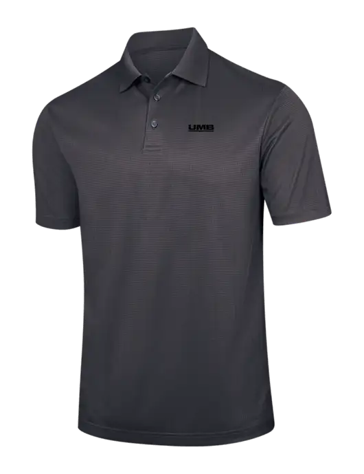 Dark Grey Performance Fine Jacquard Polo w/UMB Logo
