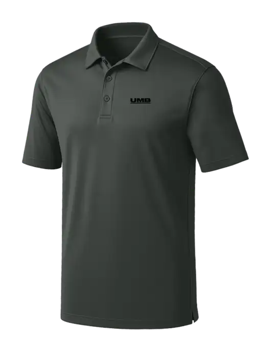 Dark Grey Silk Touch Performance Polo w/UMB Logo