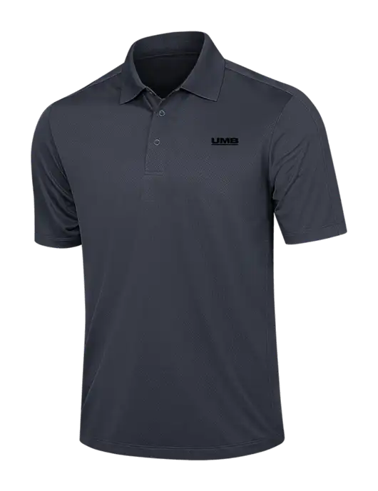 Dark Grey Diamond Textured Jacquard Polo w/UMB Logo