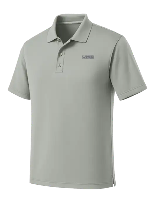 Light Grey Dry Zone UV Micro Mesh Polo w/UMB Logo