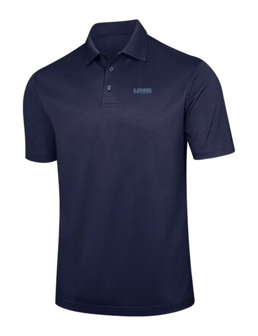 Navy Performance Fine Jacquard Polo w/UMB Logo