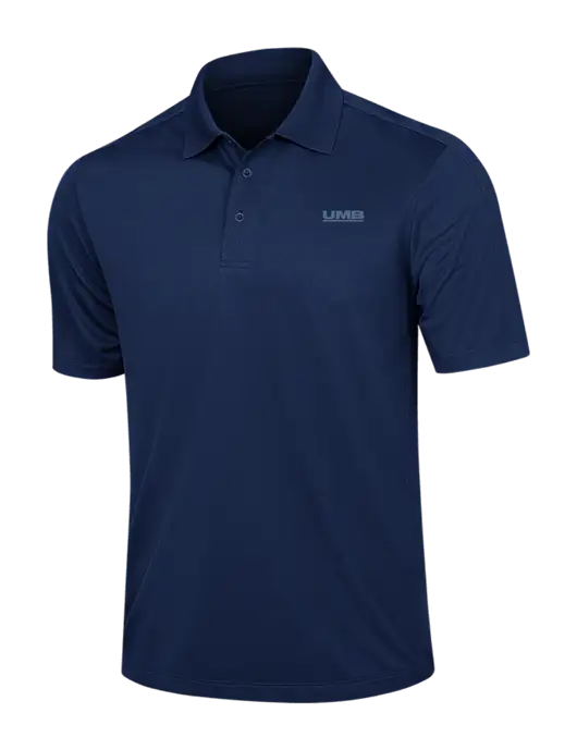 Dark Navy Diamond Textured Jacquard Polo w/UMB Logo