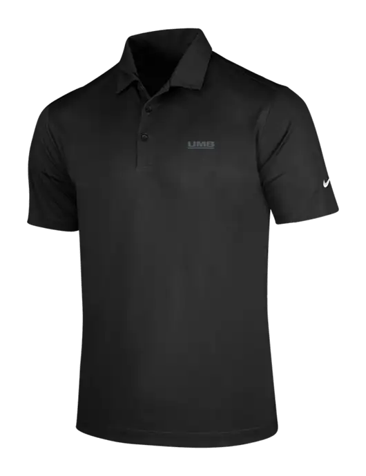 NIKE Black Dri-Fit Vertical Mesh Polo w/UMB Logo