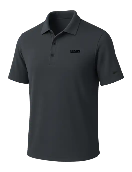 NIKE Dark Grey Dri-Fit Micro Pique Polo w/UMB Logo