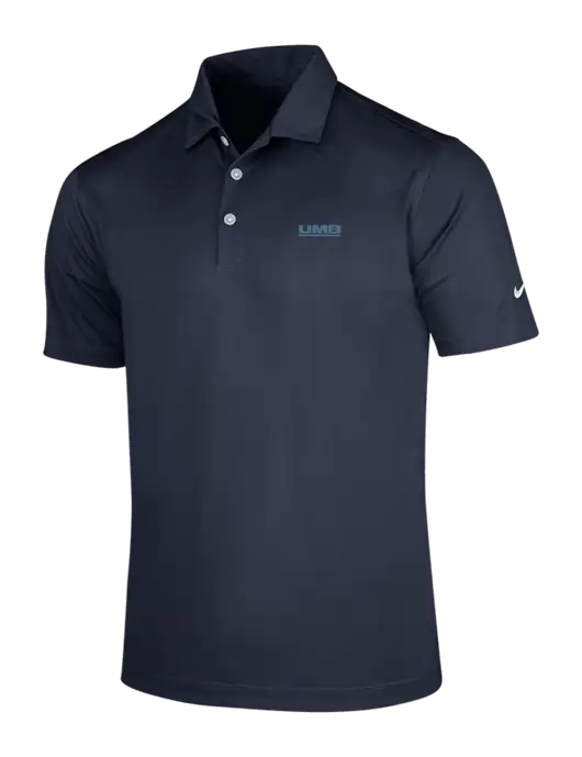 NIKE Dark Navy Dri-Fit Vertical Mesh Polo w/UMB Logo