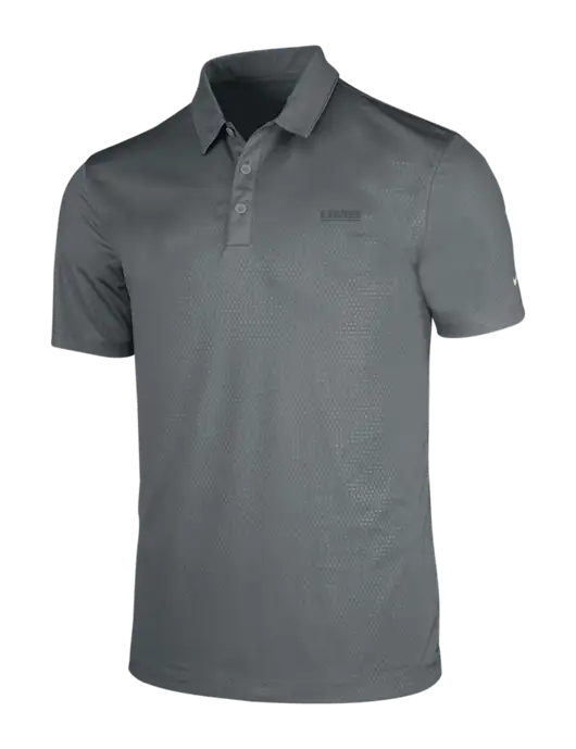 NIKE Medium Grey Dri-Fit Embossed Tri-Blade Polo w/UMB Logo