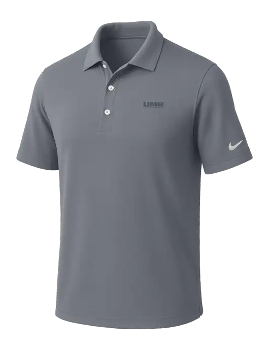 NIKE Medium Grey Dri-Fit Micro Pique Polo w/UMB Logo