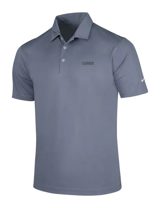 NIKE Medium Grey Dri-Fit Vertical Mesh Polo w/UMB Logo