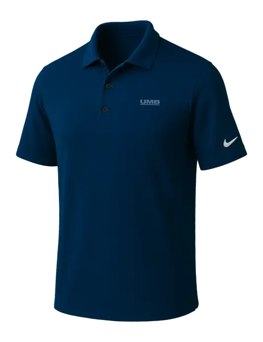 NIKE Navy Dri-Fit Micro Pique Polo w/UMB Logo