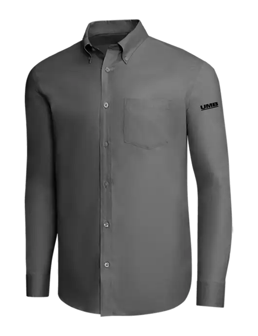 Brooks Brothers Dark Grey Wrinkle-Free Stretch Pinpoint Shirt w/UMB Logo