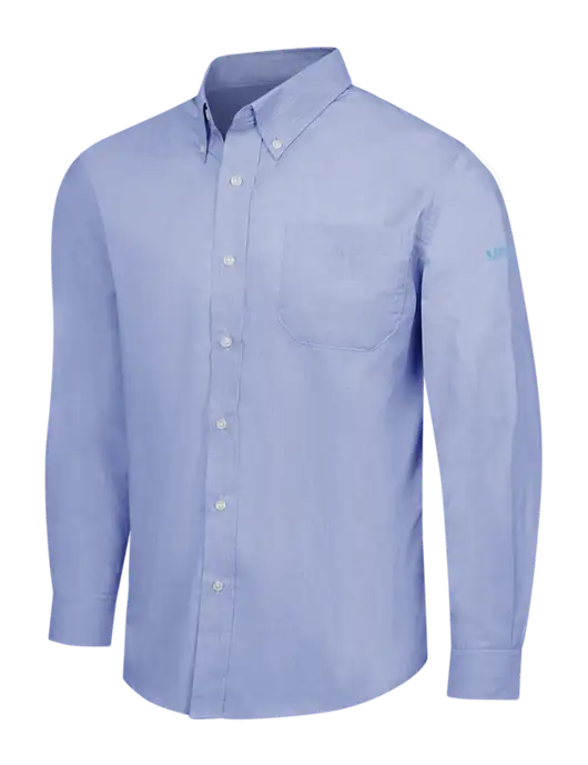 Light Slate Blue Crosshatch Easy Care Shirt w/UMB Logo