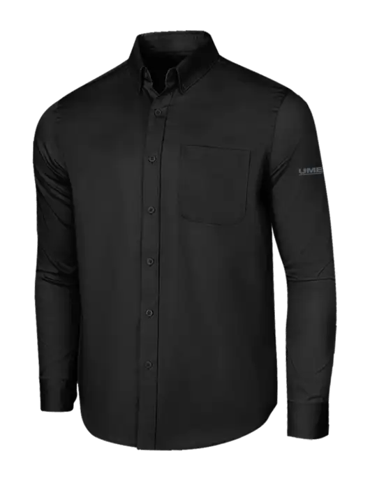 Long Sleeve Deep Black Superpro React Twill Shirt w/UMB Logo