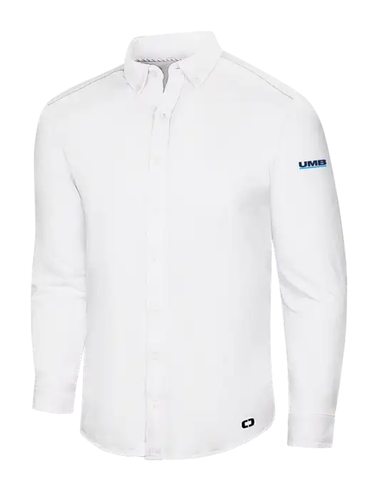 OGIO Bright White Modern Code Stretch Button-Up Shirt w/UMB Logo