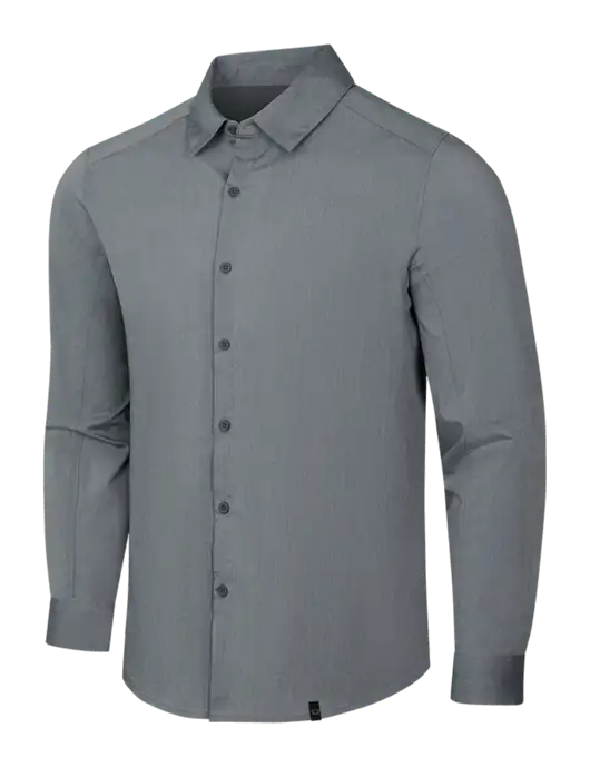 OGIO Medium Grey Heather Commuter Woven Shirt w/UMB Logo