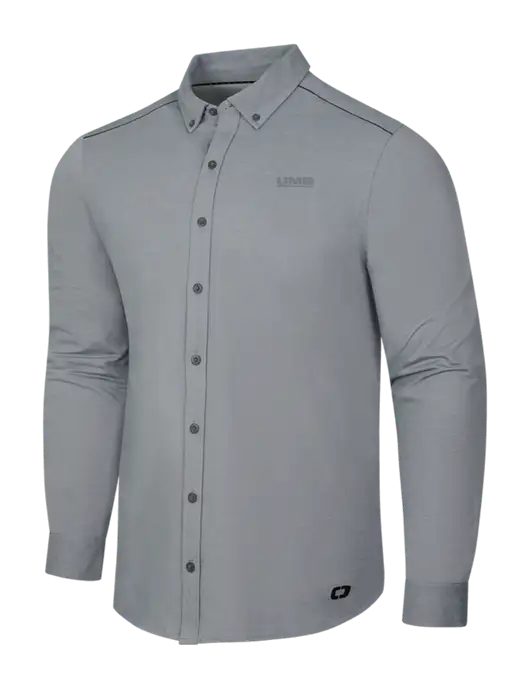 OGIO Medium Grey Heather Modern Code Stretch Button-Up Shirt w/UMB Logo