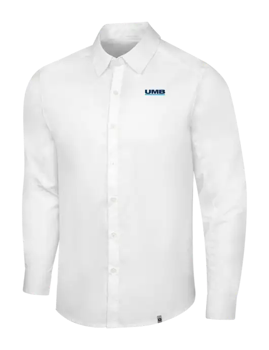 OGIO White Commuter Woven Shirt w/UMB Logo