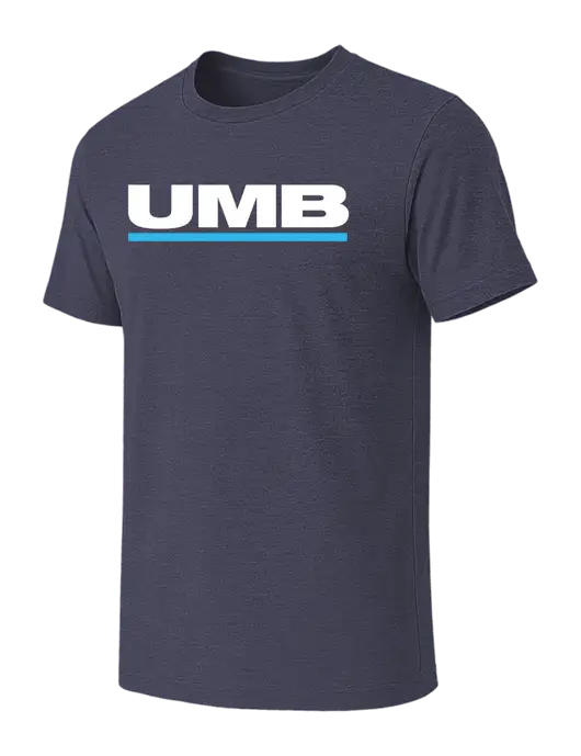 BELLA+CANVAS Heather Navy CVC Short Sleeve Tee w/UMB Logo