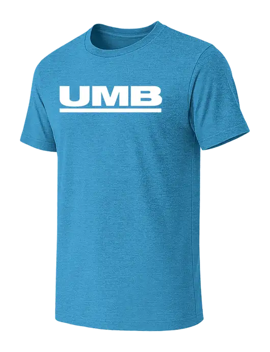 BELLA+CANVAS Heather Sapphire CVC Short Sleeve Tee w/UMB Logo