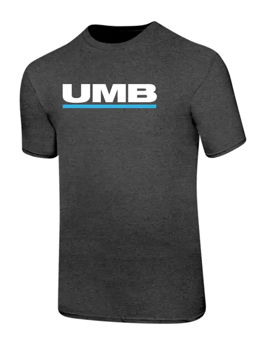 Ring Spun Dark Heather Grey 4.5 oz T-Shirt w/UMB Logo