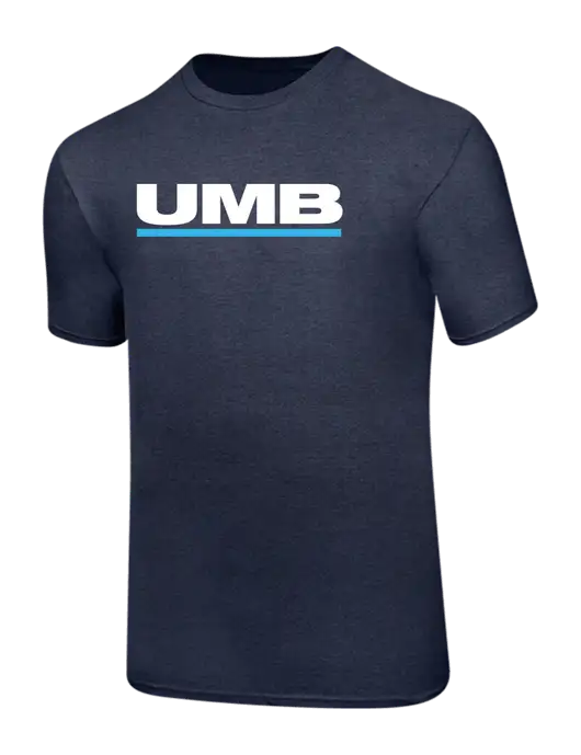 Ring Spun Heather Navy 4.5 oz T-Shirt w/UMB Logo