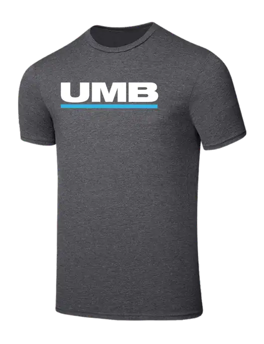 Seriously Soft Heathered Charcoal T-Shirt w/UMB Logo