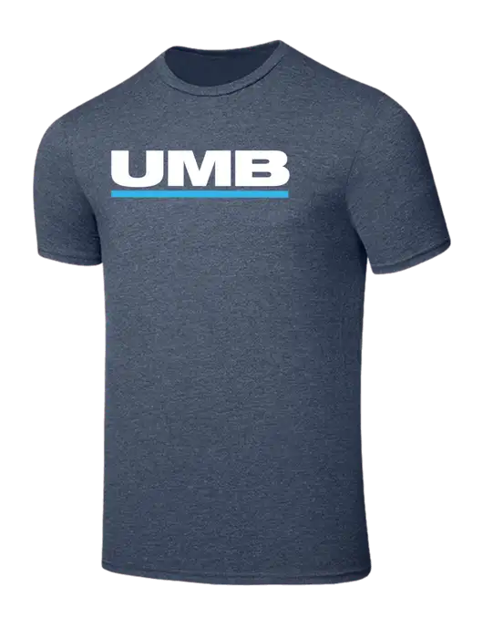 Seriously Soft Heathered Navy T-Shirt w/UMB Logo