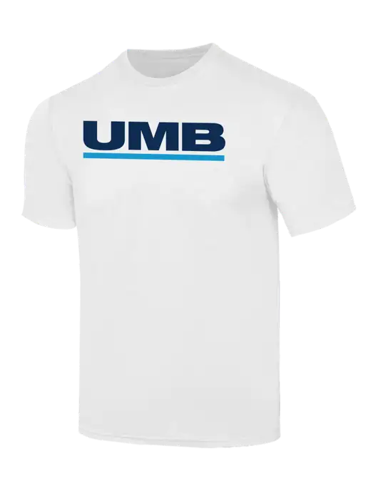 Simply Soft White 4.5oz  Poly/Combed Ring Spun Cotton T-Shirt w/UMB Logo