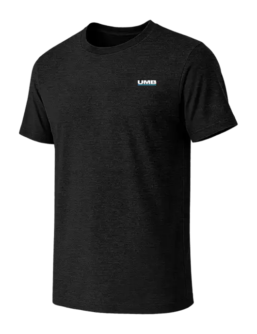 BELLA+CANVAS Black Heather CVC Short Sleeve Tee w/UMB Logo