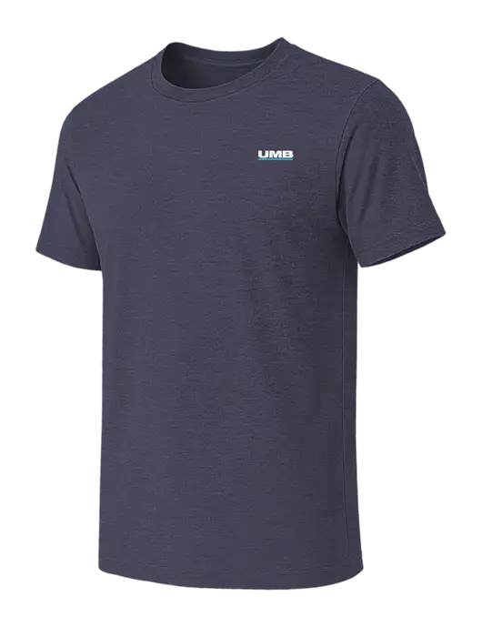 BELLA+CANVAS Heather Navy CVC Short Sleeve Tee w/UMB Logo