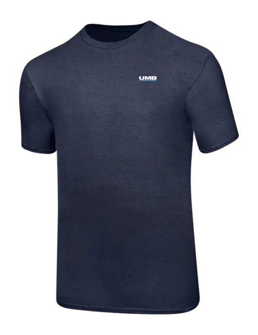 Ring Spun Heather Navy 4.5 oz T-Shirt w/UMB Logo