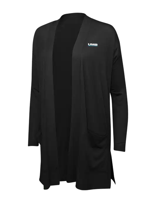 Black Womens Concept Long Pocket Cardigan w/UMB Logo