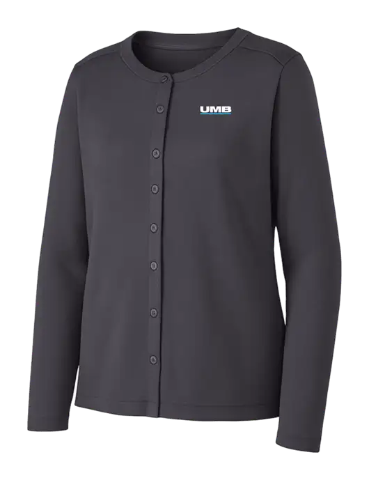 Grey Smoke Womens Concept Stretch Button-Front Cardigan Sweater w/UMB Logo