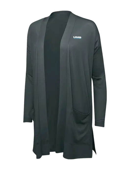Smoke Grey Womens Concept Long Pocket Cardigan w/UMB Logo