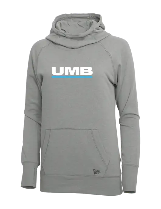 New Era Shadow Grey Heather Womens Tri-Blend Fleece Pullover Hoodie w/UMB Logo