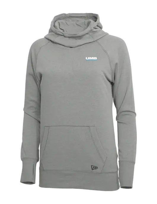 New Era Shadow Grey Heather Womens Tri-Blend Fleece Pullover Hoodie w/UMB Logo