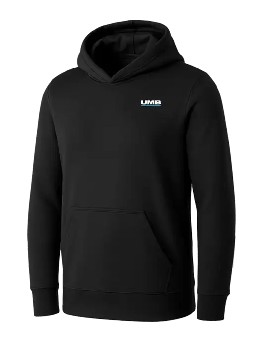 Womens Black Core Fleece Pullover Hooded Sweatshirt w/UMB Logo