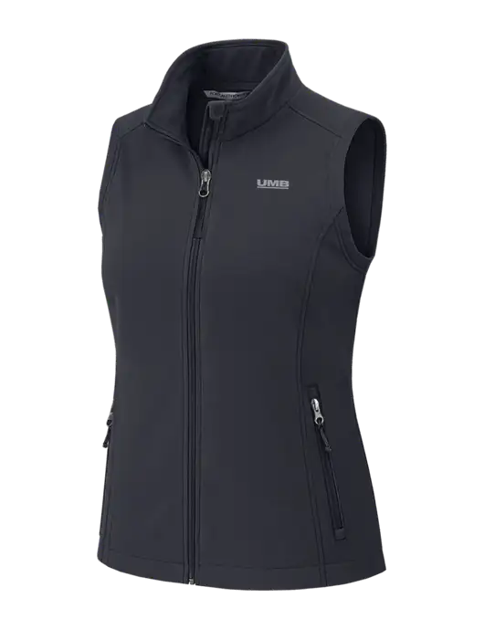 Charcoal Grey Womens Core Soft Shell Vest w/UMB Logo