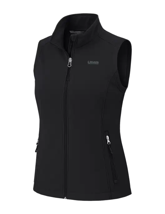 Black Womens Core Soft Shell Vest w/UMB Logo
