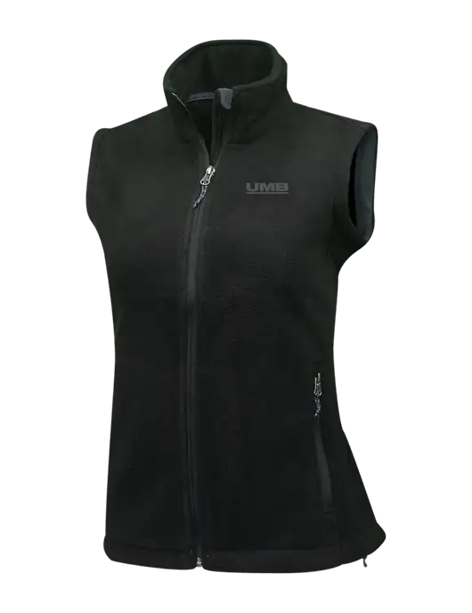 Womens Black Fleece Vest w/UMB Logo